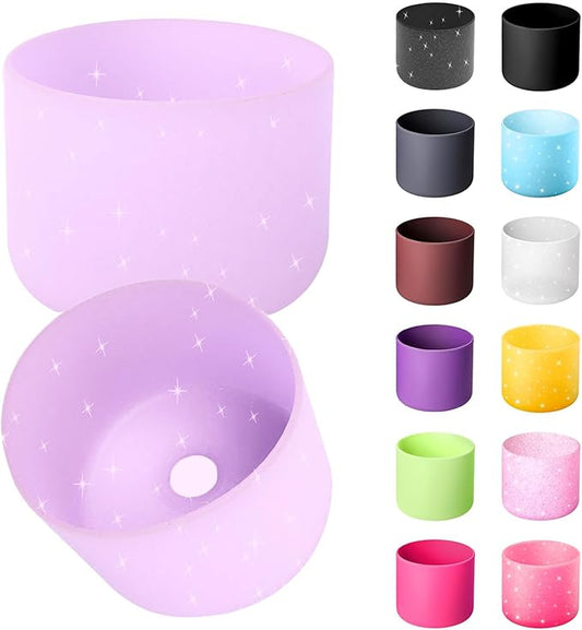 Silicone Boot for Owala 32oz Water Bottle – Anti-Slip Protective Cover, Bottle Boot, Base Cover Compatible with FreeSip, Sleeve for Stainless Steel Tumblers (Glitter Purple, 32OZ)