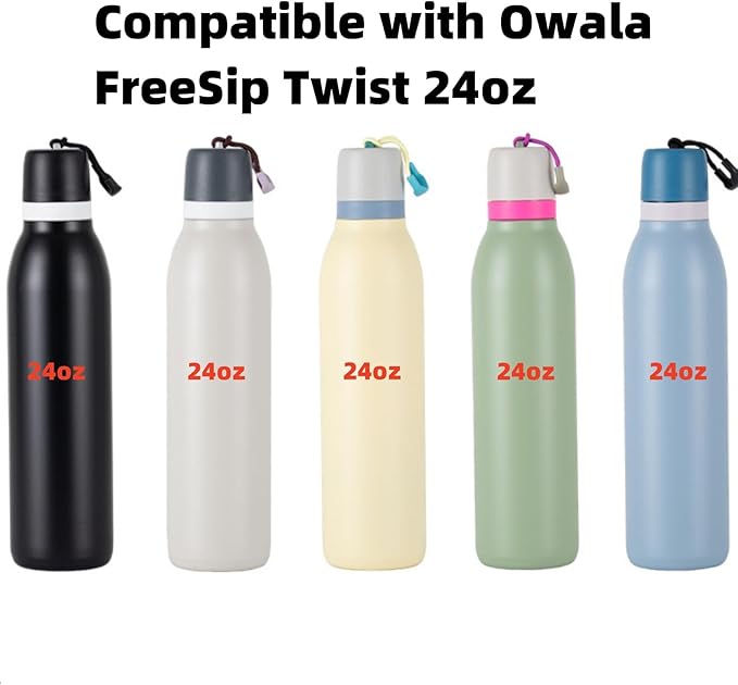 Replacement Lid Compatible with Owala FreeSip Twist Insulated Stainless Steel 18oz 24oz Water Bottle (Black)