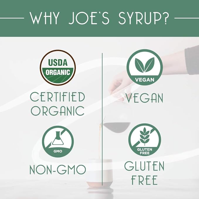 Joe’s Syrup Organic Flavored Syrup, Organic Caramel, 750 ml (3 Pack)