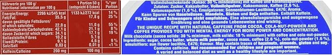 Dark Chocolate and Milk Chocolate SCHO-KA-KOLA with natural Caffeine from Cocoa, Cola-Nut-Powder and Coffee 2 tins x 100 g/Germany