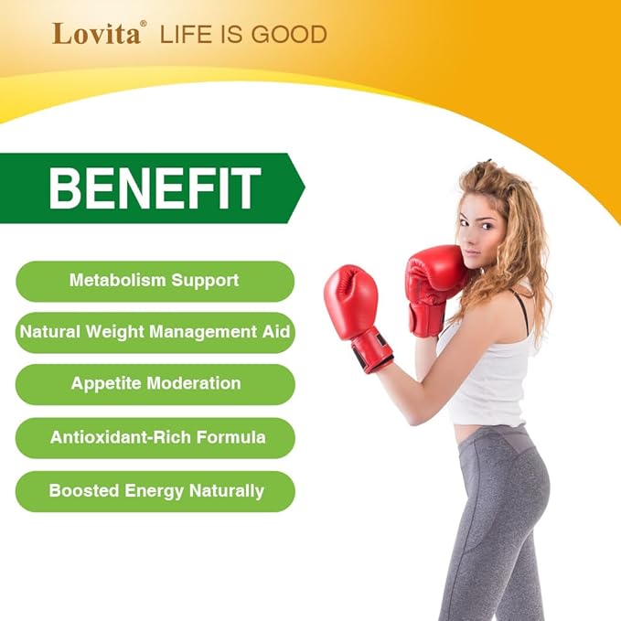 Lovita Green Coffee Bean Extract 1600 mg Equivalent, High Potent Green Coffee Extract with 50% Chlorogenic Acid for Natural Antioxidant & Size Reduction, Vegan Friendly, 60 Veggie Capsules
