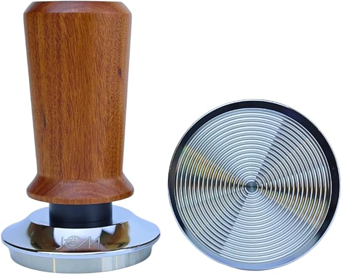54mm Bottomless Naked Portafilter Red Rosewood Set – Compatible with 54mm Breville machines – Includes 18g Filter Basket, Calibrated Tamper with 30lbs Spring Loaded & 1.7mm Puck Screen
