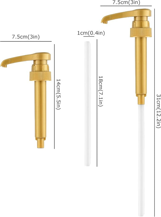 KCKHFA 6 Pcs Coffee Syrup Pump Dispenser with Cap, Fits Various 25.4 oz Syrup Bottles, Compatible with Torani, Davinci, and Monin, Great for Home & Coffee Bar Drinking Mixes, Cocktails, Beverage