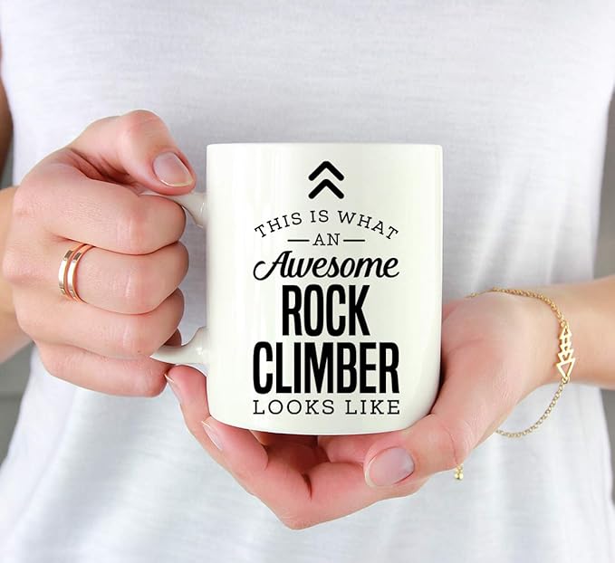Andaz Press 11oz. Ceramic Coffee Tea Mug, This Is What an Awesome Rock Climber Looks Like, 1-Pack, Birthday Ideas for Coworker, Includes Gift Box