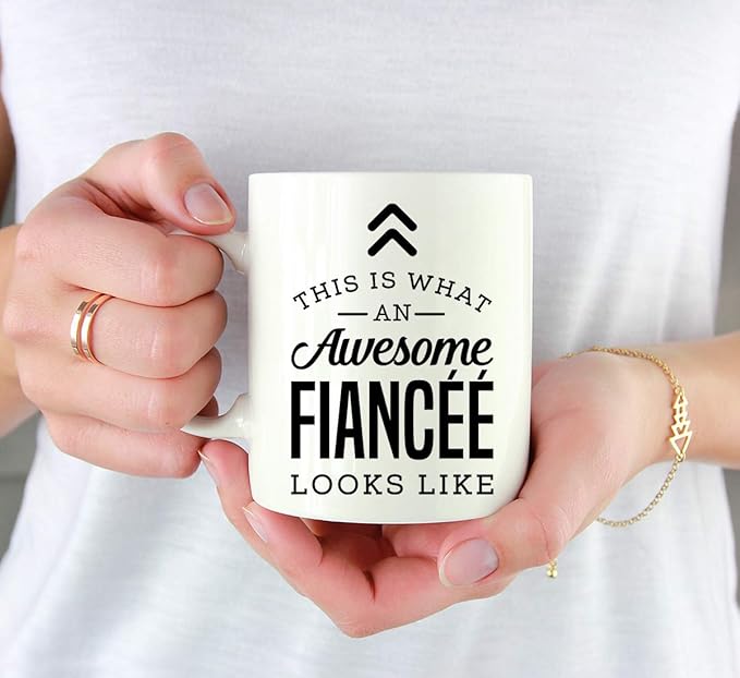 Andaz Press 11oz. Ceramic Coffee Tea Mug Thank You Gift, This is What an Awesome Fianceé Looks Like, 1-Pack, Birthday Christmas Gift Ideas Coworker Him Her, Includes Gift Box