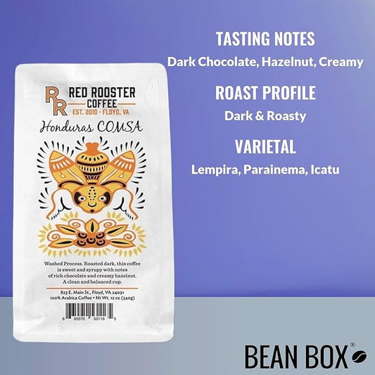 Honduras COMSA Marcala - Roasted by Red Rooster Coffee - Whole Bean Coffee - 5 Pound Bag