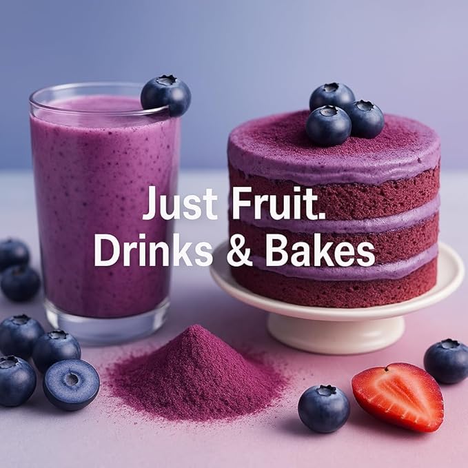 Confect Blueberry Powder | Pure & Natural Fruit Powder for Smoothies, Baking, Beverages, Juices, Tea & DIY Recipes | Vegan, Gluten-Free, No Added Sugar – 10 OZ