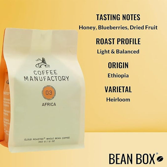 03 AFRICA - Roasted by Coffee Manufactory - Whole Bean Coffee - 12 Ounce Bag