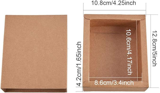 BENECREAT 20 Pack Kraft Paper Drawer Box Festival Gift Wrapping Boxes Soap Jewelry Candy Weeding Party Favors Gift Packaging Boxes - Brown (5x4.25x1.65)