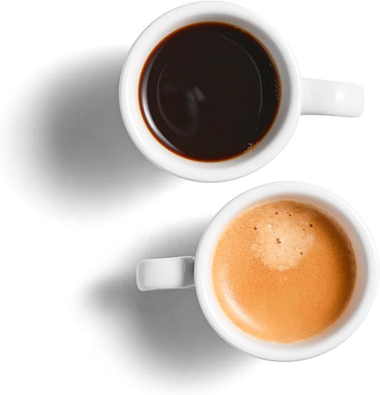 Stylusella 2.5 oz / 75 ml Pure White Ceramic Espresso Cups, Set of 2, Demitasse Espresso Mugs, SSE-114-16