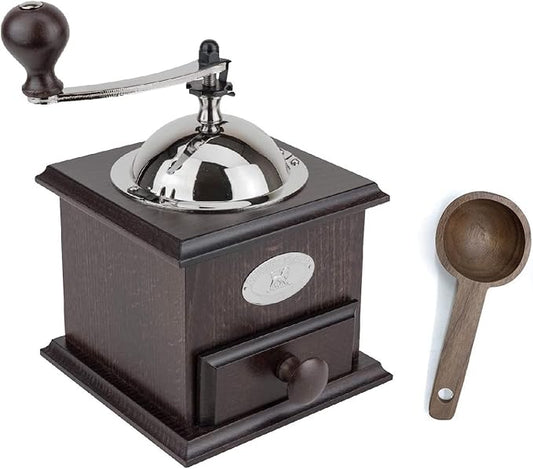 Peugeot Nostalgie Hand Coffee Mill, Walnut W/Wooden Spice Scoop