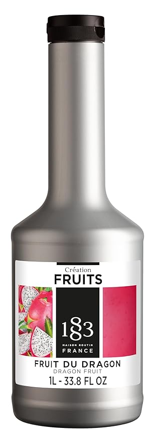 1883 Dragon Fruit Purée – Premium French Fruit Purée for Cocktails, Smoothies, Desserts & More – Vibrant Exotic Flavor – 1 Liter Bottle