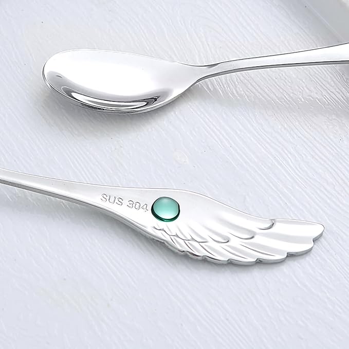 Stainless Steel Mini Coffee Espresso Spoon, Dessert Teaspoons Small Soup Spoons, Silver Cute Animals Coffee Spoon, 5.6 inch, Set of 4