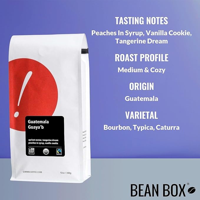 Guatemala Guaya'b - Certified Fairtrade, Organic, Smithsonian Bird Friendly - Roasted by Gimme! Coffee - Whole Bean Coffee - 5 Pound Bag