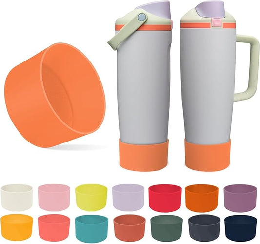 Silicone Boot for Owala 30oz & 40oz FreeSip Sway Bottles & Tumblers - Non-Slip, Scratch-Resistant, Stability Enhancer, Available in 12 Colors (Beach House Orange)