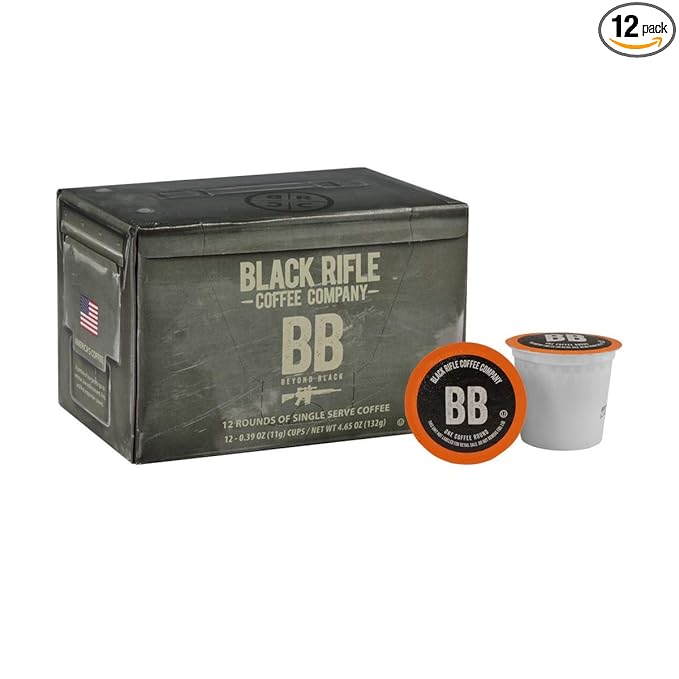 Black Rifle Coffee Company Dark Roast Coffee Pods – 100% Arabica, Bold, Smoky Single-Serve K-Cup Compatible – Veteran-Founded Premium Coffee – Beyond Black – 12 Count