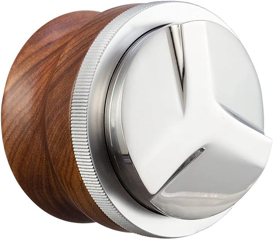 GURUDAR 51mm Coffee Distributor, Espresso Distribution Tool, Adjustable Depth Espresso Tamper Leveler with Walnut Wood Handle Fits for 51mm Delonghi Barista Portafilter
