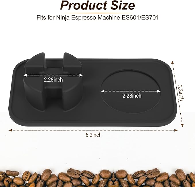 RAWILL Tamping Mat for Ninja Espresso Machine ES601/ES701,Silicone Black Tamping Holder,Non-Slip Espresso accessories for Luxe Cafe Machine,Waterproof, Heat Resistant