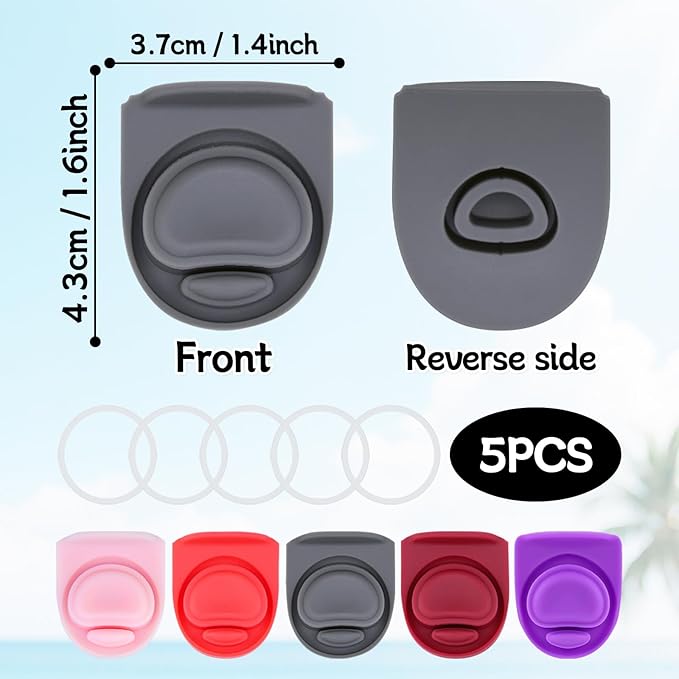 5 Sets Replacement Seal Gasket Stoppers for Owala Freesip 16oz 32oz Cap Mouth,Silicone O Sealing Ring Parts Water Bottle Top Lid Accessories for Owala Freesip 16/19/24/32/40oz（5 colors 2