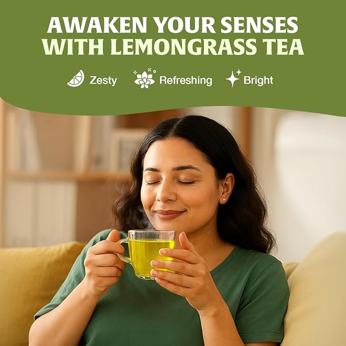 HANDPICK, Lemongrass Tea Bags (100 Count) Non-GMO, Caffeine Free - Quality Lemongrass Herbal Tea- Eco-conscious Round Tea Bags | Brew Hot or Iced Tea