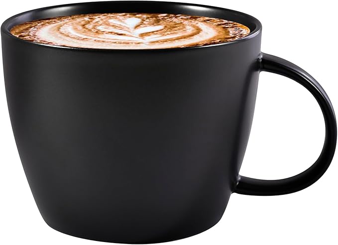 Matte Black Big Coffee Mug 30 oz Ceramic Tea Cup Extra Large Soup Bowl with Handle Microwave Safe, Gifts for Men Women Mom Dad Boyfriend Husband Wife or New Kitchen House Warming Presents
