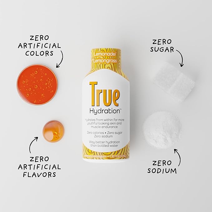 True Hydration Electrolyte Shots, 12-Pack – Supports Sleep Quality, Daily Wellness & Muscle Cramps – Magnesium, Potassium & Taurine – Zero Sugar, Zero Sodium – Lemonade