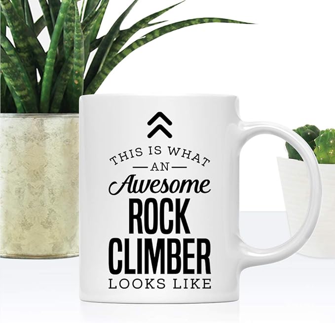 Andaz Press 11oz. Ceramic Coffee Tea Mug, This Is What an Awesome Rock Climber Looks Like, 1-Pack, Birthday Ideas for Coworker, Includes Gift Box