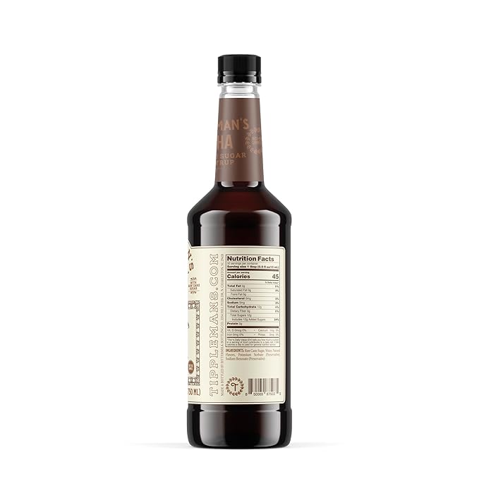 Tippleman's Mocha Coffee Syrup - Rich Flavor for Hot or Iced Drinks, Latte, Tea, Espresso, Cappuccino, Cocktails, & Baking - 25.4 Fl Oz