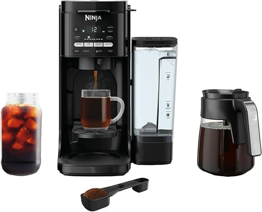 Ninja DualBrew Grounds & Pods Hot & Iced Coffee Maker with Rapid Cold Brew and Thermal Flavor Extraction Duo, 60 oz Removable Reservoir, XL Single-Serve Platform, Adjustable Warming Plate 9 Brew Sizes