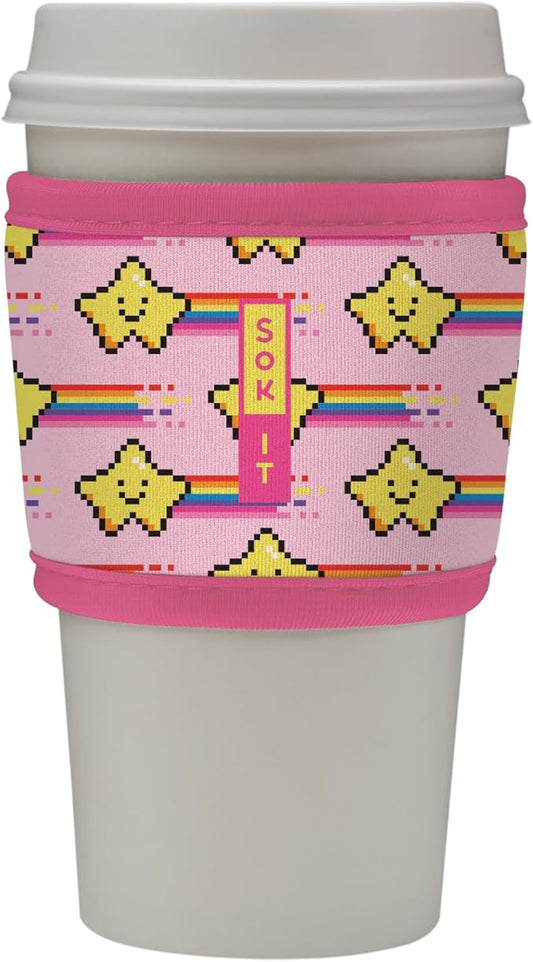 Sok It HotSok Coffee & Tea Reusable Insulated Neoprene Cup Sleeve (Super Star)