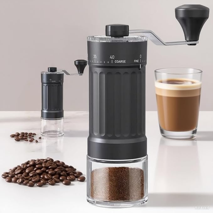 Manual Coffee Grinder, Hand Coffee Grinder with 40 Adjustable Settings, Coffee Bean Grinder with 30g Capacity, Portable Coffee Grinder for Travel/Camping/Home