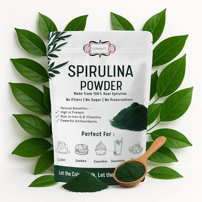 Confect Spirulina Powder | Pure & Natural Fruit Powder for Smoothies, Baking, Beverages, Juices, Tea & DIY Recipes | Vegan, Gluten-Free, No Added Sugar – 8 OZ
