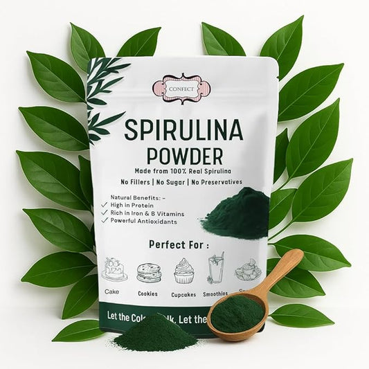 Confect Spirulina Powder | Pure & Natural Fruit Powder for Smoothies, Baking, Beverages, Juices, Tea & DIY Recipes | Vegan, Gluten-Free, No Added Sugar – 8 OZ