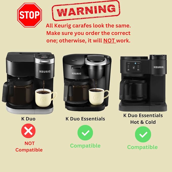 Replacement 12-Cup Coffee Pot Carafe for Keurig K-Duo Essentials & K-Duo Essentials Hot & Cold Brewer Models (K-Duo ESSENTIALS)