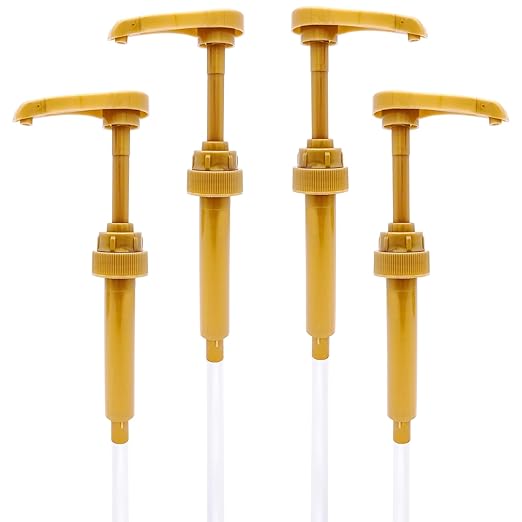 4Pcs Coffee Syrup Pumps: Compatible with 25.4oz/750ml Torani, Skinny and Other Syrup Bottles, Easily Dispense Syrups Pump of Various Flavors for Lattes, Iced Coffees, Cocktails, Pancakes and More