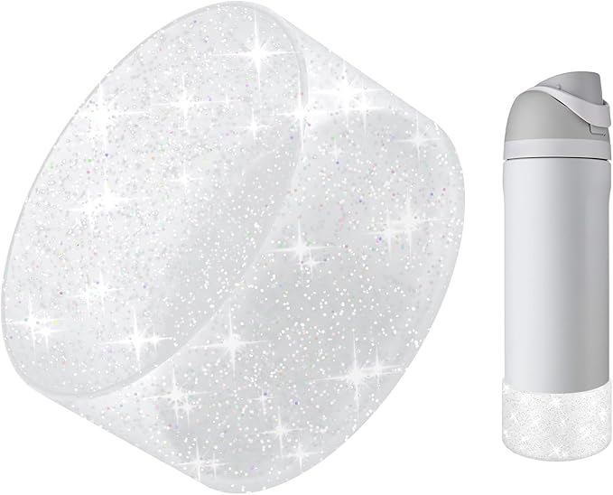 Protective Glitter Silicone Boot Compatible with Owala 24oz 32oz 40oz, Bling Cup Sleeve Bottom Bumper Cover Compatible with Owala FreeSip, Twist, or Flip Stainless Steel Water Bottles