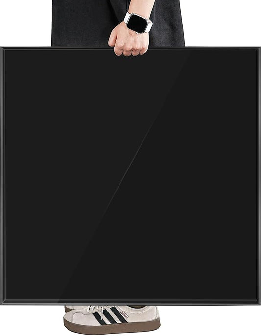 King Size Acrylic Tray with Embedded Handle,No Need to Assemble-for Bed,Ottoman,Coffee Table, Breakfast, Tea, Food, Butler - Decorative Tray (24x24 Inch, Black)