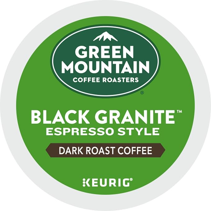 Green Mountain Coffee Roasters Black Granite, Keurig Single Serve K-Cup Pods, Espresso Style Dark Roast, 60 Count (6 Packs of 10)