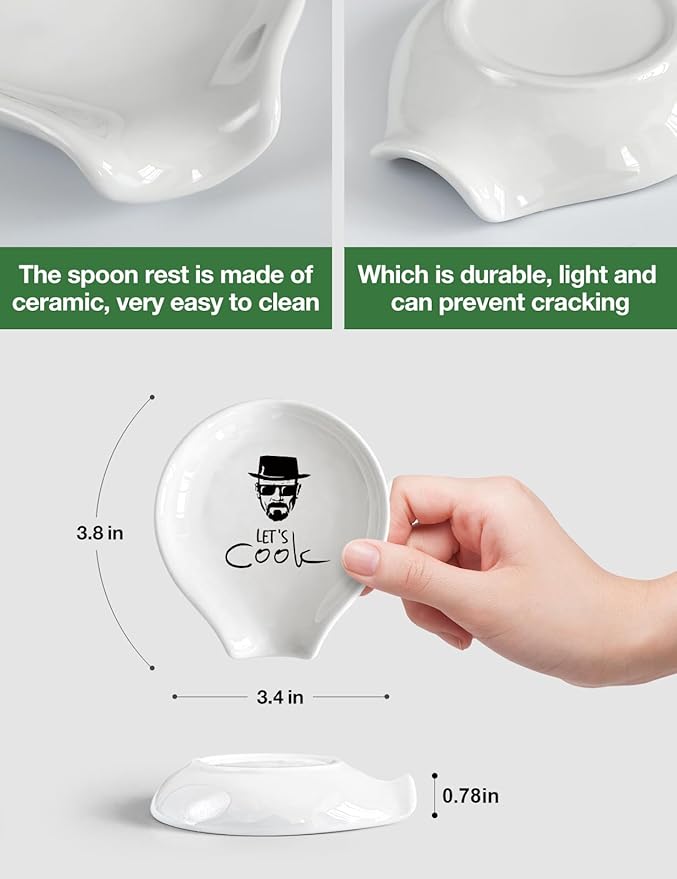 Funny Let’s Cook Coffee Spoon Holder Kitchen Spoon Rest, Coffee Station Decor Coffee Bar Accessories, Gift for Coffee Lovers, Women, Chef and Men