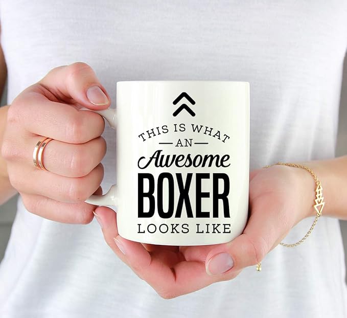 Andaz Press 11oz. Ceramic Coffee Tea Mug Thank You Gift, This is What an Awesome Boxer Looks Like, 1-Pack