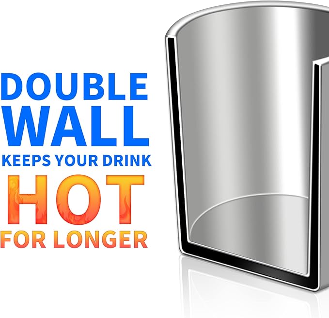 500ml Insulated 304 Stainless Steel Coffee Mug, Double-Wall Vacuum Travel Tumbler, Shatterproof for Camping, Office, and Outdoor - Durable, Perfect for Hot and Cold Drinks.