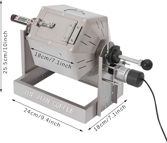 Coffee Bean Roaster, 3.8L/1Gal Coffee Bean Baker Gas Burner Drum Type Roasting Machine with 5-60RPM Adjustable Speed for Home and Commercial Use