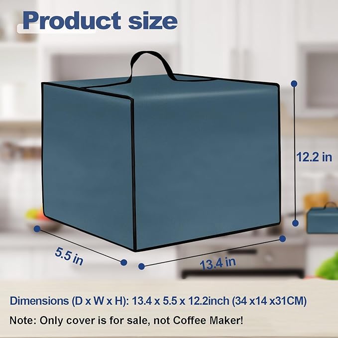 Dust cover for Keurig Single Serve K-Cup Pod Coffee Maker, Heavy Duty Waterproof Coffee Machine Cover for Keurig K-Express, K-Mini and K-Iced Single Serve K-Cup Pod Coffee Maker (Blue)