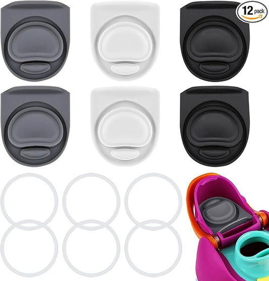 6 Sets Replacement Stopper and O Ring Gasket Compatible with Owala FreeSip 24oz 32oz,Water Bottle Lid Insert Cap Silicone Seal Parts for Owala 16/19/24/32/40oz Mouth Piece Accessories Z6S2