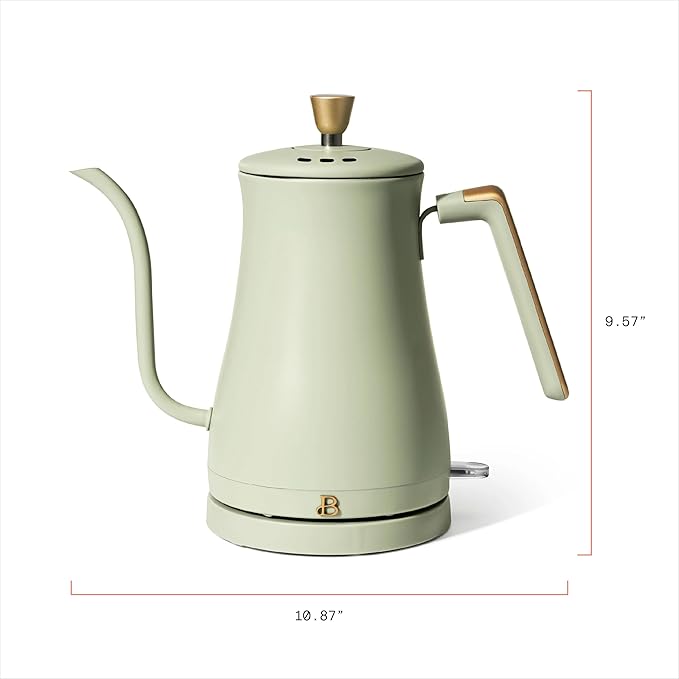 1-Liter Electric Gooseneck Kettle, 1200W Fast Heating Pour Over Coffee and Tea Kettle with Precise Spout (Sage Green)