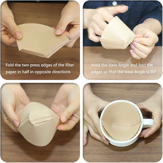 Coffee Filter #1, Disposable Coffee Filter Paper Natural Brown Cone Coffee Filters Unbleached U Shape Fit for Pour Over Coffee Cup, Coffee Maker(Brews 1-2 Cups,100 Count)