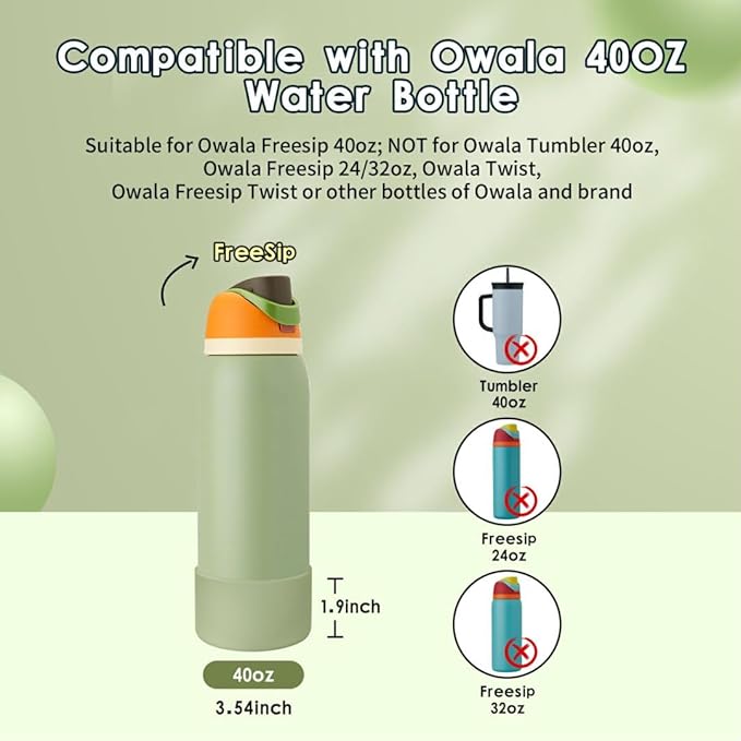 2PCS Silicone Water Bottle Boot, Compatible with Owala 24oz 32oz 40oz, Protective Anti-Scratch & Anti-Dent No Noise Sleeve Cover for FreeSip/Twist/Flip Water Bottles (Camo Cool, 40oz)
