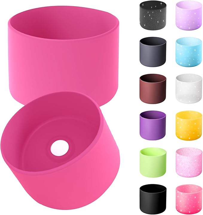 Silicone Boot for Owala 40oz Water Bottle – Anti-Slip Protective Cover, Bottle Boot, Base Cover Compatible with FreeSip, Sleeve for Stainless Steel Tumblers (Rose Red, 40OZ)