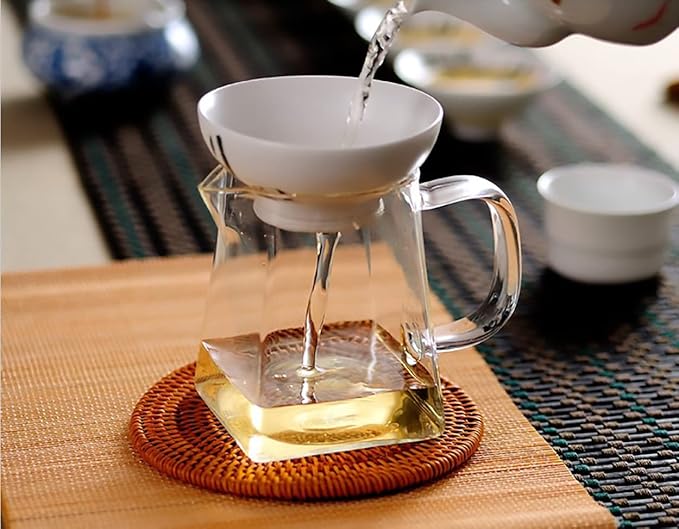 Glass Pitcher with Handle, Milk and Cream Pitcher Cup Jug, Heat Resistant Borosilicate Glass Creamer for Coffee Tea or Maple Syrup Serving, Stovetop & Microwave Safe (12oz/ 350ML)