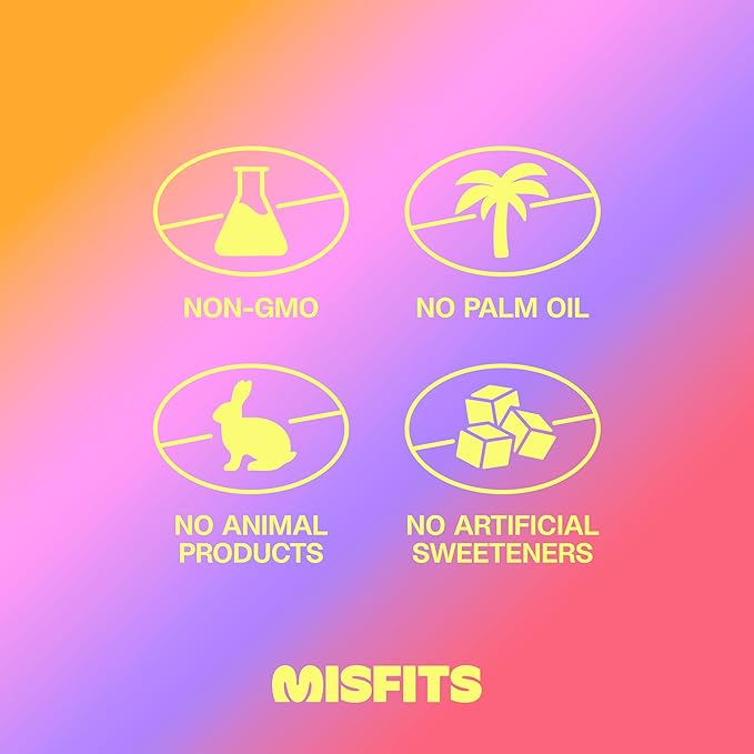 Misfits Protein Bar Variety Pack | Nutrition Bars - 14-15g Protein, 1g Sugar, Plant-based, Low Carb, Non-GMO, Gluten Free Snacks | Pack of 12, Multiple Flavors